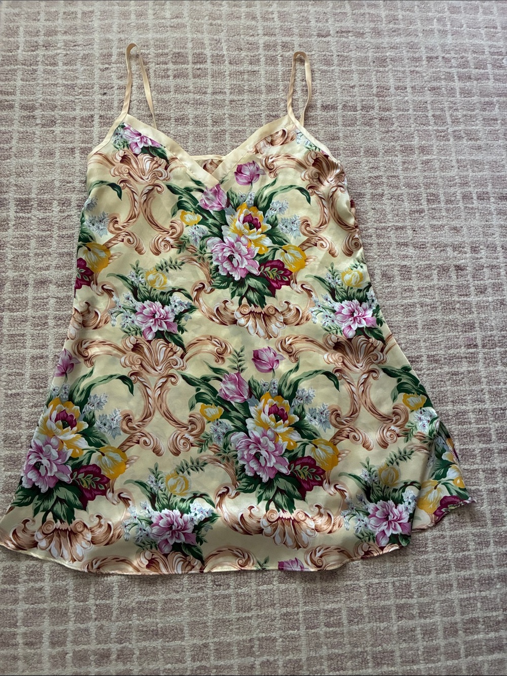 Victoria’s Secret vintage gold label yellow floral slip dress